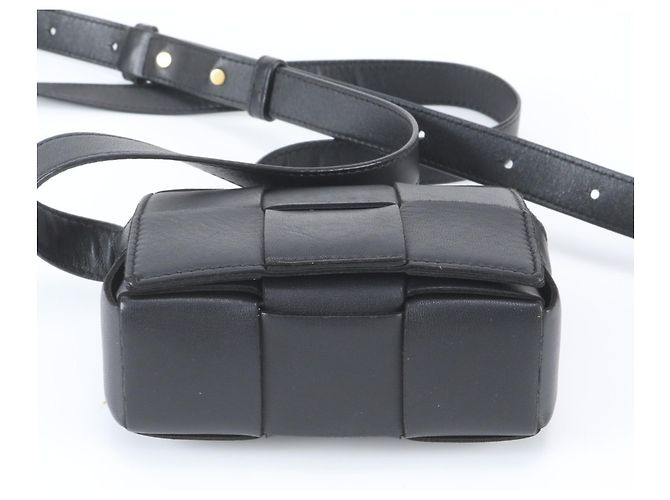 Borsa a tracolla in pelle Bottega Veneta Maxi Intrecciato Candy Cassette Nero - vista 6