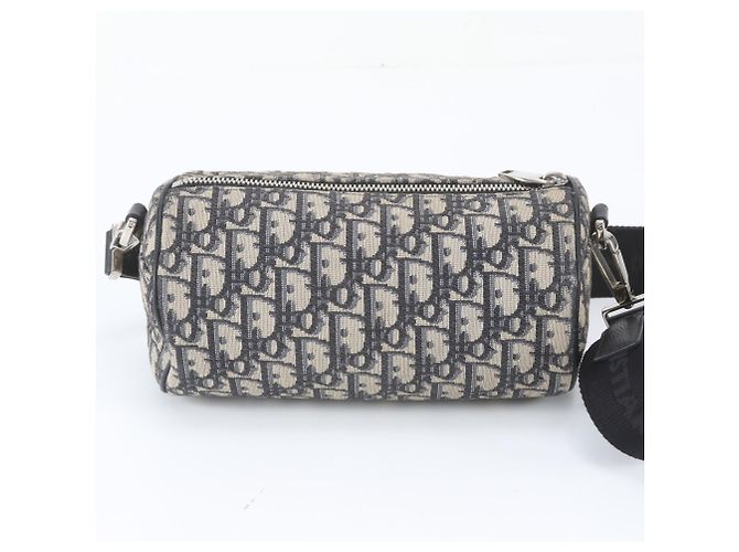 Borsa a tracolla in pelle Christian Dior Dior Oblique Roller Nero - vista 3