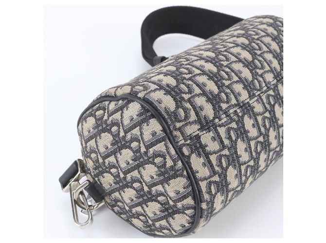 Borsa a tracolla in pelle Christian Dior Dior Oblique Roller Nero - vista 4