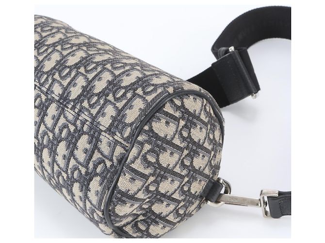 Borsa a tracolla in pelle Christian Dior Dior Oblique Roller Nero - vista 5