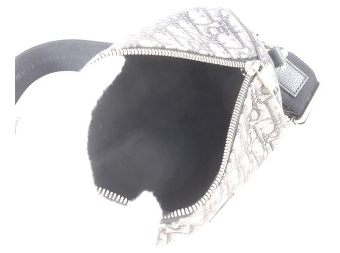 Borsa a tracolla in pelle Christian Dior Dior Oblique Roller Nero - vista 7