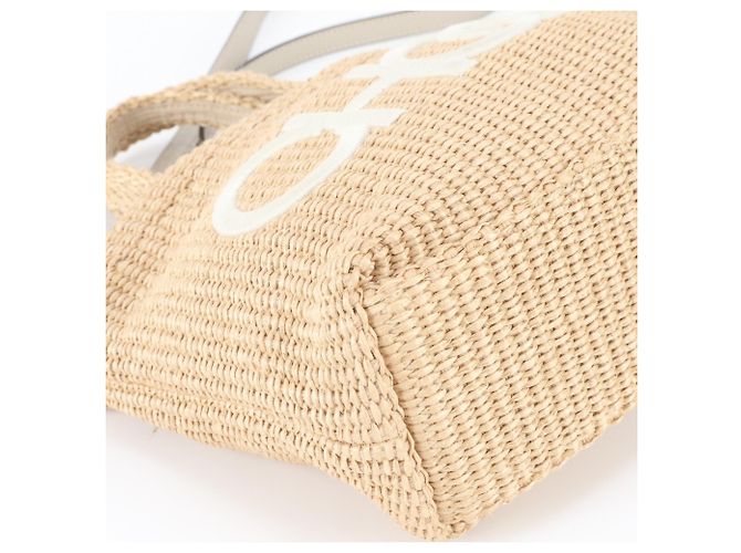 Bolso Cesta de Rafia Jimmy Choo Beige - vista 4