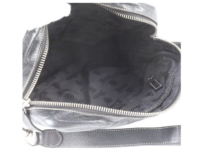 Bolsa de Ombro em Couro Gucci Crest Preto - vista 7