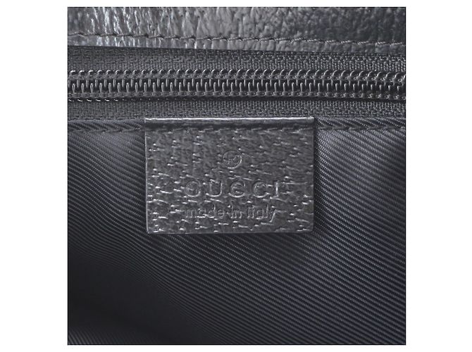 Bolsa de Ombro Gucci em Lona GG e Couro Preto - vista 8