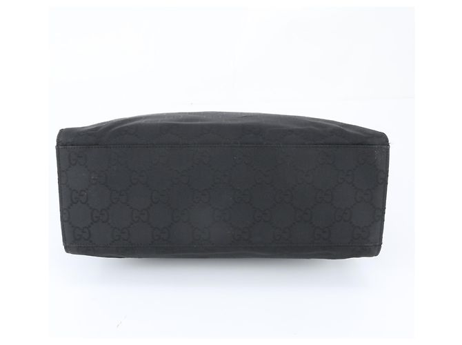 Borsa Tote Gucci Bamboo GG in nylon e pelle Nero - vista 6