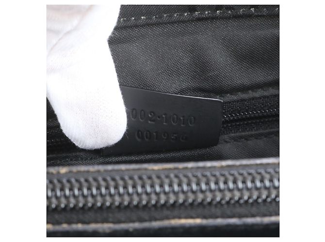 Borsa Tote Gucci Bamboo GG in nylon e pelle Nero - vista 9