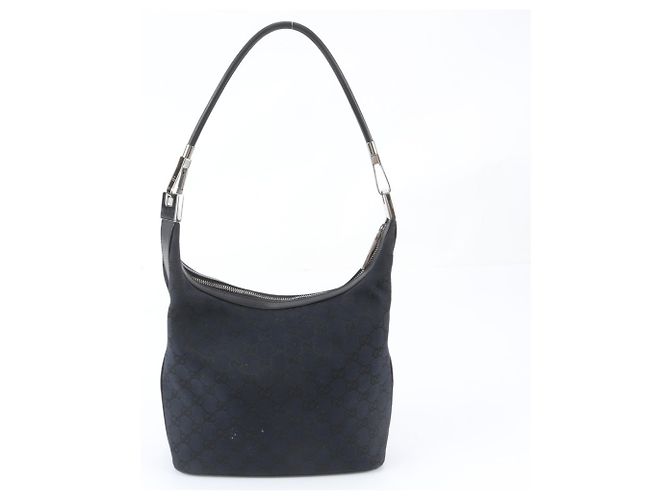 Gucci GG Canvas Leder Schultertasche Schwarz - Ansicht 3