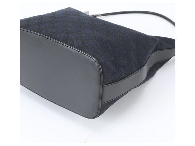 Gucci GG Canvas Leder Schultertasche Schwarz - Ansicht 5