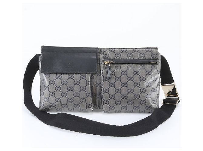 Bolsa de corpo 2-Way Gucci GG Imprime 28566 em couro Preto Azul marinho - vista 2