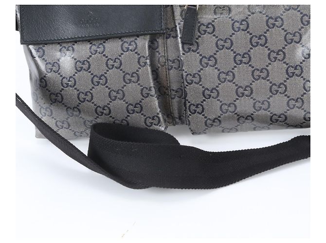 Bolsa de corpo 2-Way Gucci GG Imprime 28566 em couro Preto Azul marinho - vista 3
