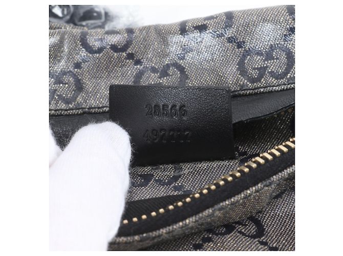 Bolsa de corpo 2-Way Gucci GG Imprime 28566 em couro Preto Azul marinho - vista 9