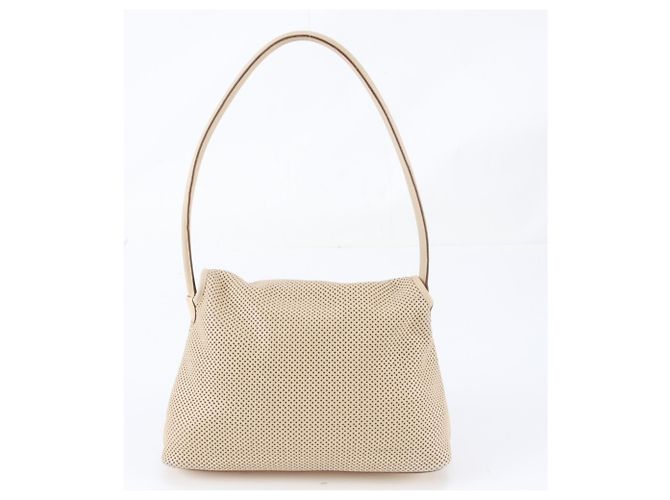 Bolso de hombro de piel perforada Gucci Beige - vista 3