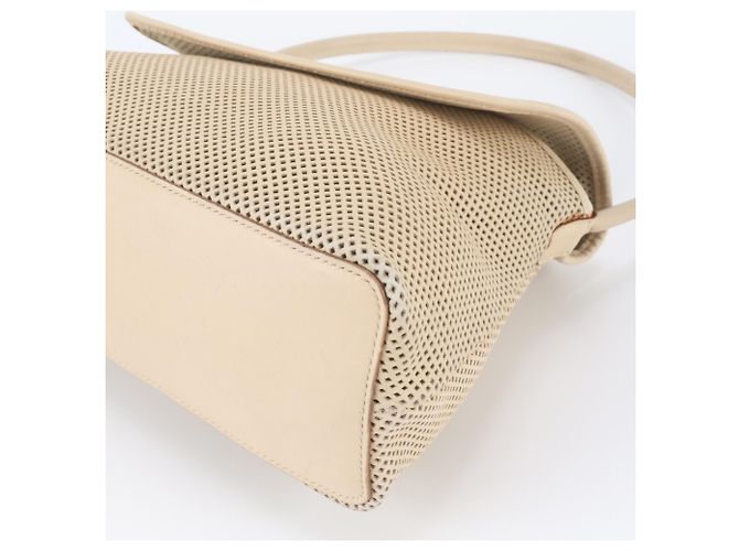 Bolso de hombro de piel perforada Gucci Beige - vista 5