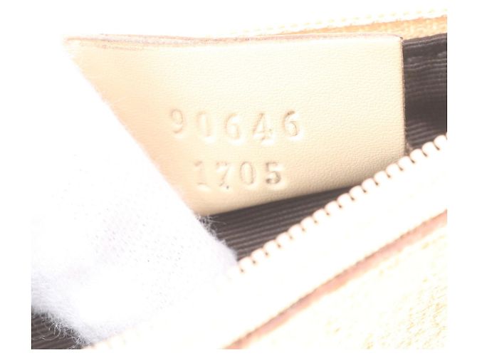 Bolso de hombro de piel perforada Gucci Beige - vista 8