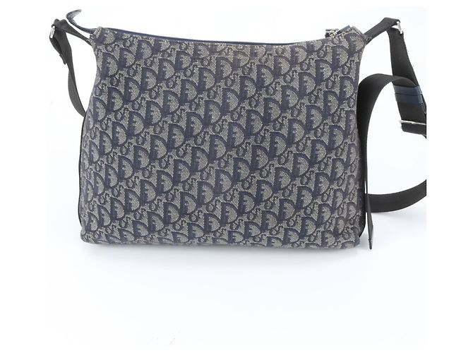 Borsa a tracolla in pelle Christian Dior Trotter Blu navy - vista 3
