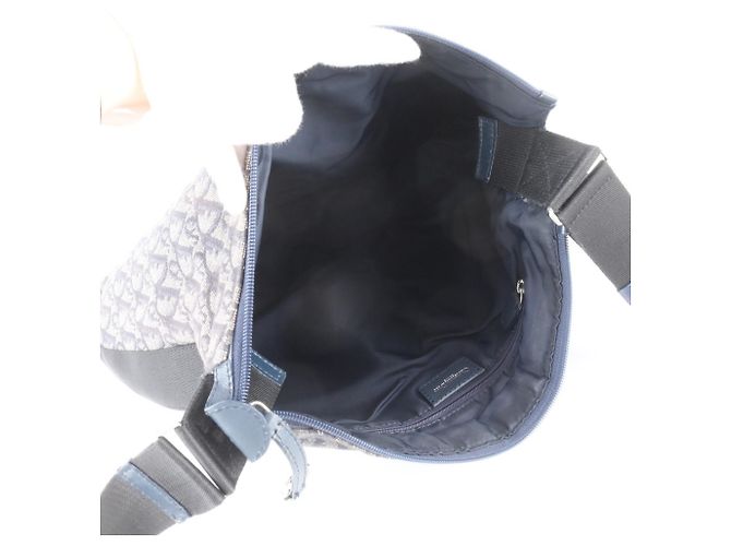 Borsa a tracolla in pelle Christian Dior Trotter Blu navy - vista 7