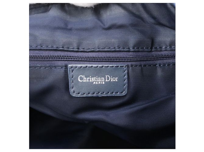 Borsa a tracolla in pelle Christian Dior Trotter Blu navy - vista 8