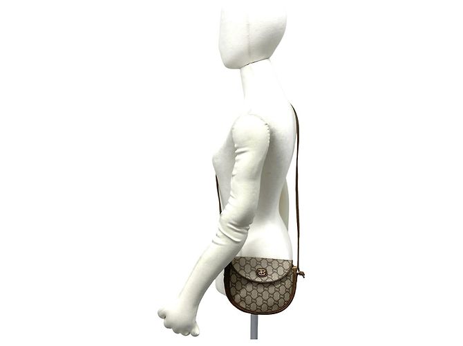 Gucci Vintage Logo Pattern Leder-Schultertasche - Ansicht 2