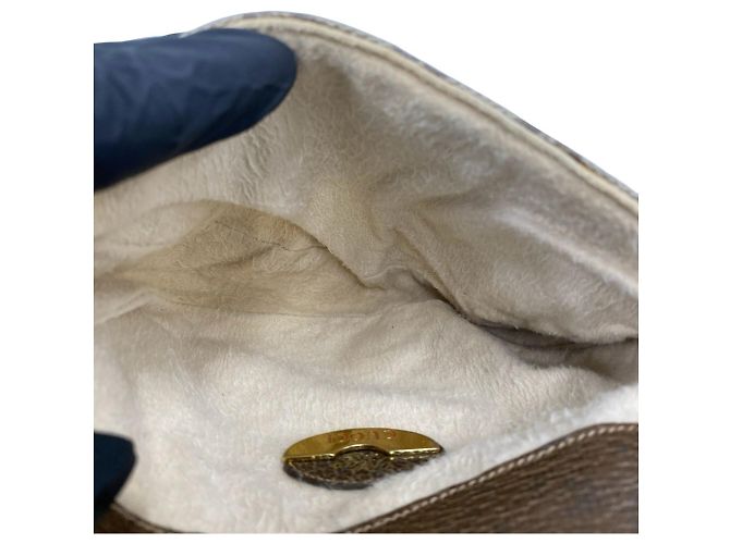 Gucci Vintage Logo Pattern Leder-Schultertasche - Ansicht 9