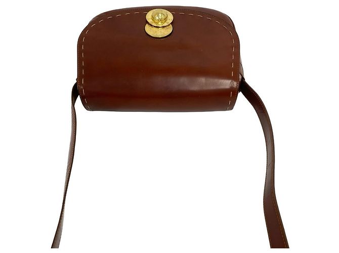 Céline CELINE Starball Circle Logo Schultertasche aus Leder Rot Bordeaux - Ansicht 4