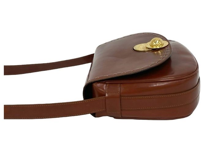 Céline CELINE Starball Circle Logo Schultertasche aus Leder Rot Bordeaux - Ansicht 5