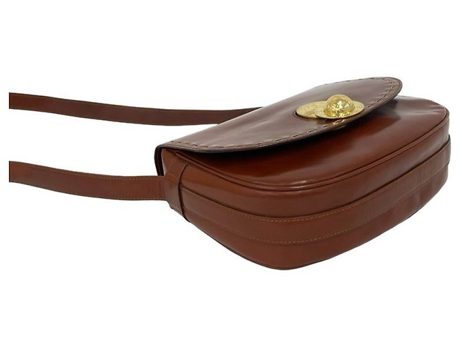 Céline CELINE Starball Circle Logo Schultertasche aus Leder Rot Bordeaux - Ansicht 7