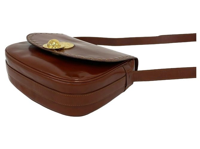 Céline CELINE Starball Circle Logo Schultertasche aus Leder Rot Bordeaux - Ansicht 8