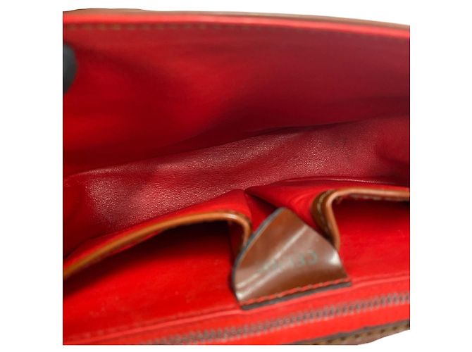 Céline CELINE Starball Circle Logo Schultertasche aus Leder Rot Bordeaux - Ansicht 9