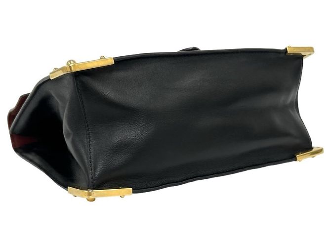 PRADA Cahier Schultertasche Schwarz Rot Bordeaux - Ansicht 7