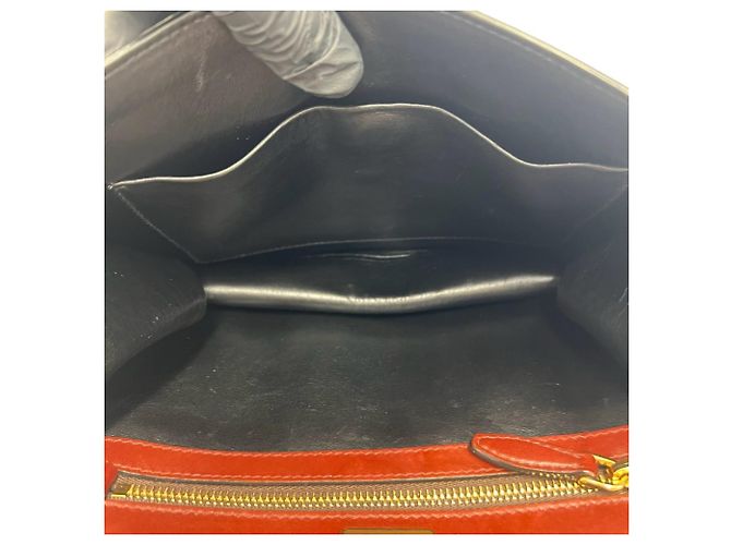PRADA Cahier Schultertasche Schwarz Rot Bordeaux - Ansicht 9