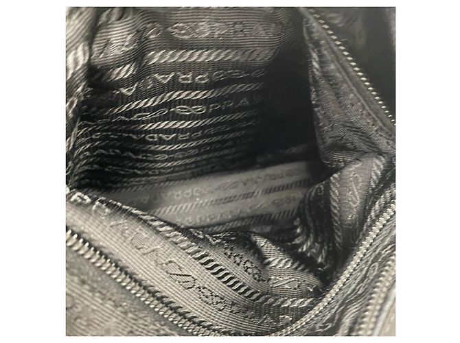Bolsa de ombro Prada em Tessuto Pocono com placa de logo triangular Preto - vista 10