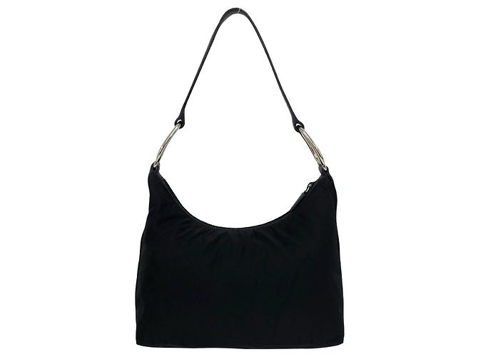Bolsa de ombro Prada em Tessuto Pocono com placa de logo triangular Preto - vista 3