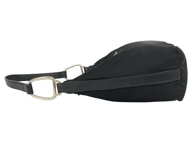 Bolsa de ombro Prada em Tessuto Pocono com placa de logo triangular Preto - vista 5
