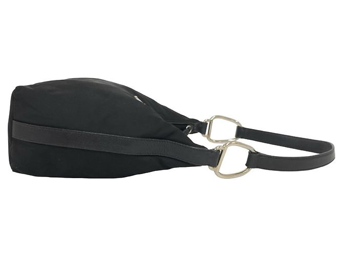 Bolsa de ombro Prada em Tessuto Pocono com placa de logo triangular Preto - vista 6