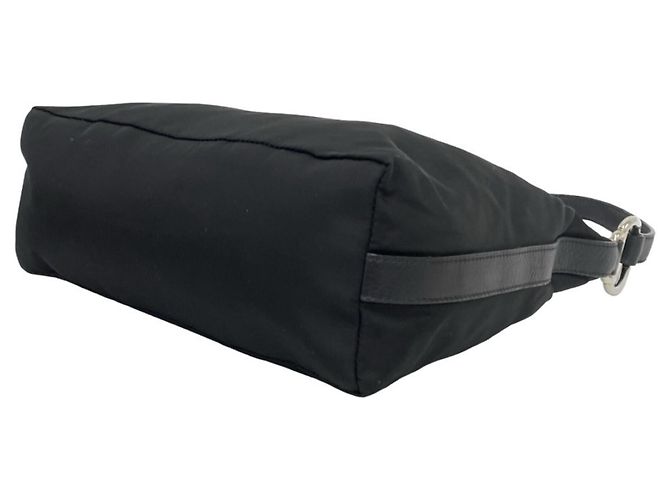 Bolsa de ombro Prada em Tessuto Pocono com placa de logo triangular Preto - vista 8