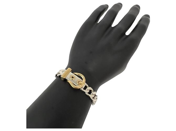 Hermès Hermes Vintage Boucles Sellier PM Kombinationsarmband Silber Golden - Ansicht 2