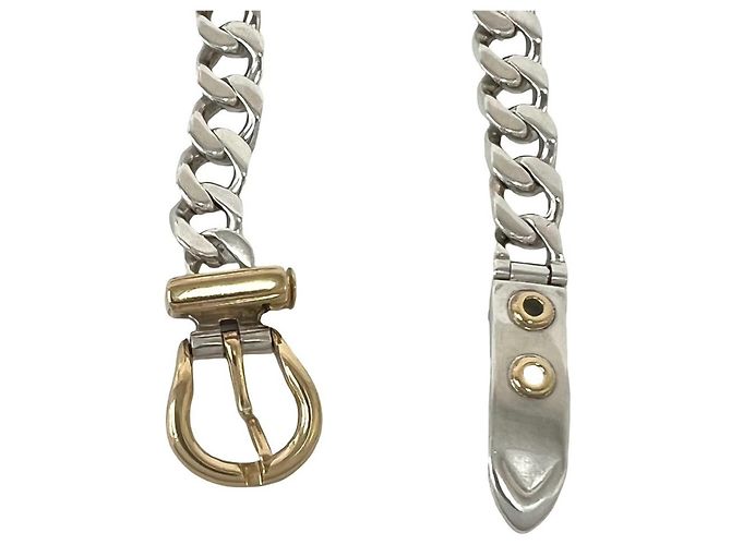 Hermès Hermes Vintage Boucles Sellier PM Kombinationsarmband Silber Golden - Ansicht 4