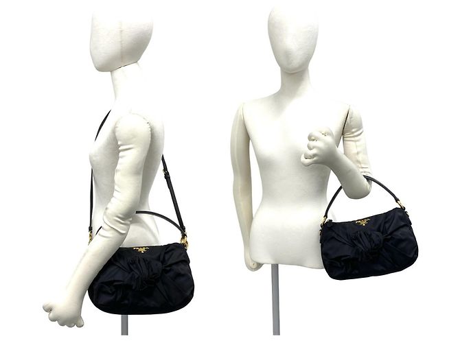 Bolso de mano Prada Tessuto Pocono Black Negro - vista 3