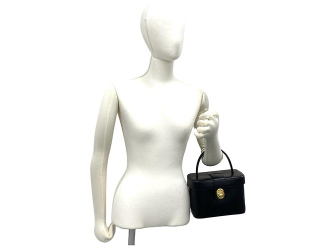 Céline Celine Vintage Starball Logo Hardware Lederhandtasche Schwarz - Ansicht 2