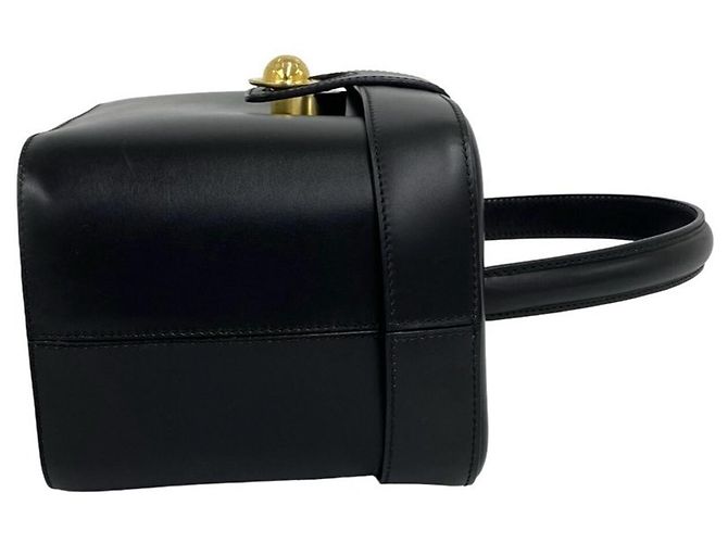 Céline Celine Vintage Starball Logo Hardware Lederhandtasche Schwarz - Ansicht 6