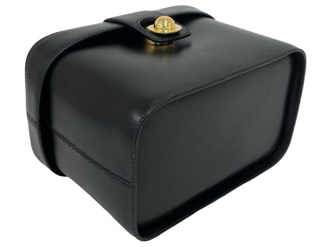 Céline Celine Vintage Starball Logo Hardware Lederhandtasche Schwarz - Ansicht 7