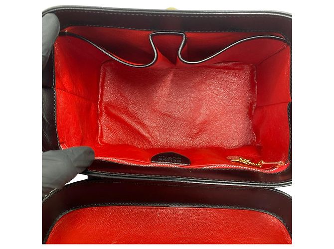 Céline Celine Vintage Starball Logo Hardware Lederhandtasche Schwarz - Ansicht 9