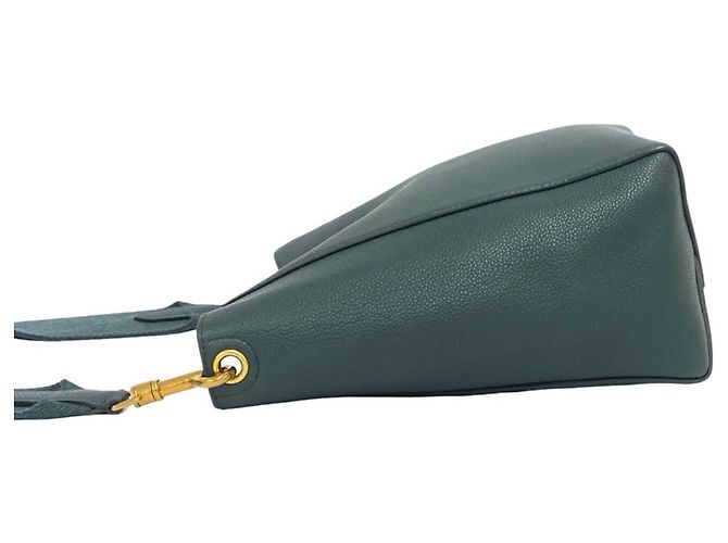Céline Bolso bucket Celine Sangle de piel grabada Verde - vista 5