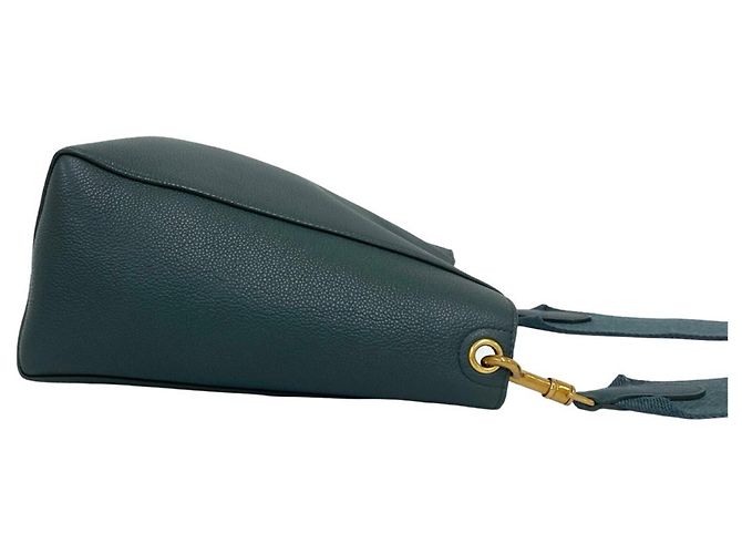 Céline Bolso bucket Celine Sangle de piel grabada Verde - vista 6