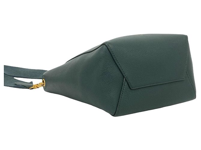 Céline Bolso bucket Celine Sangle de piel grabada Verde - vista 7