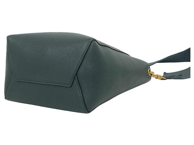 Céline Bolso bucket Celine Sangle de piel grabada Verde - vista 8
