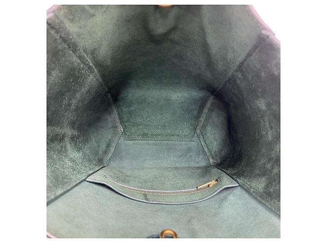 Céline Bolso bucket Celine Sangle de piel grabada Verde - vista 9