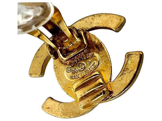 Orecchini a clip Chanel Vintage Coco Mark Gold D'oro - vista 3
