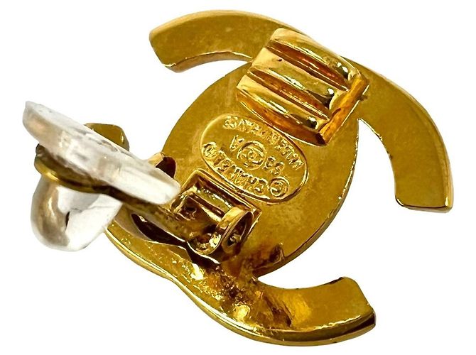 Orecchini a clip Chanel Vintage Coco Mark Gold D'oro - vista 3