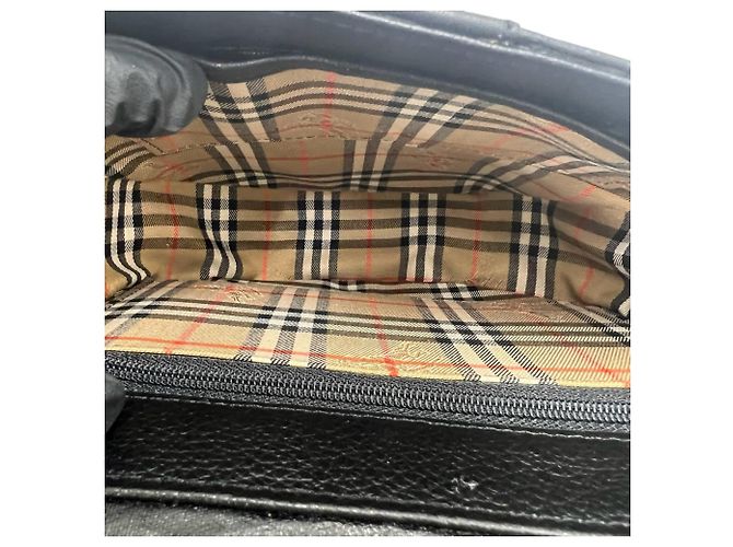 Burberry Vintage Logo Hardware Nova Check Pattern Lederschultertasche Schwarz - Ansicht 9